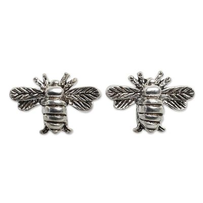 Alternate image for Honeybee Sterling Silver Stud Earrings Happy Honeybee