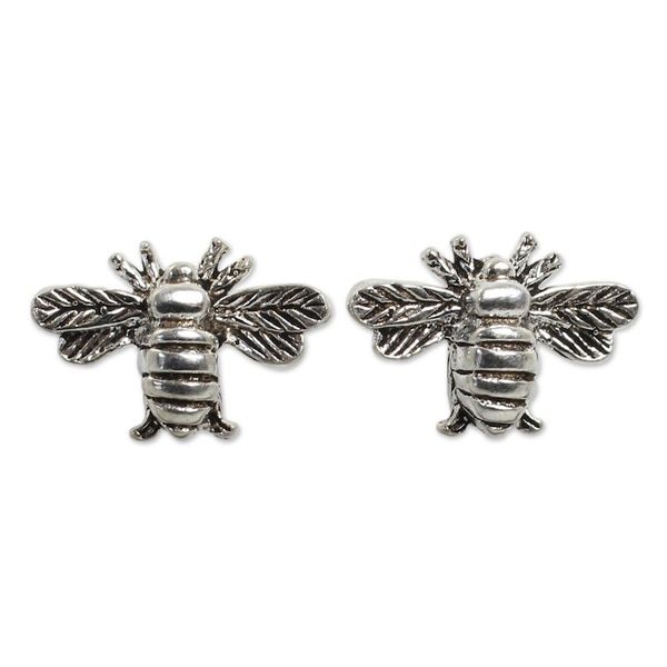 Alternate image for Honeybee Sterling Silver Stud Earrings Happy Honeybee