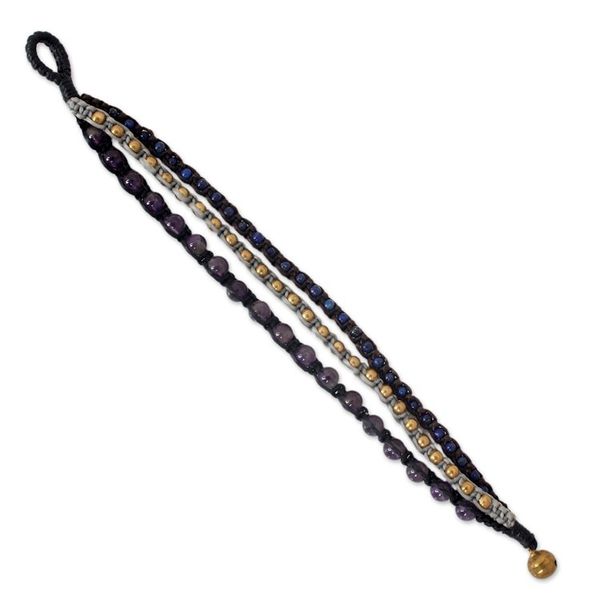 Alternate image for Amethyst and lapis lazuli beaded bracelet Urban Colors