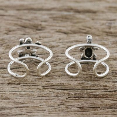 Alternate image for Frog and Turtle Sterling Silver Ear Cuffs from Thailand Frog and Turtle