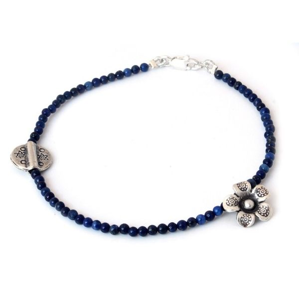 Alternate image for Hill Tribe Silver and Lapis Lazuli Bracelet Hill Tribe River