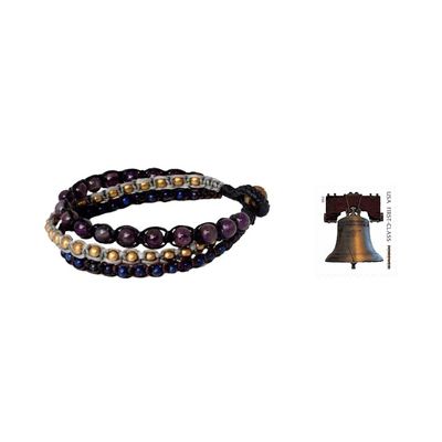 Alternate image for Amethyst and lapis lazuli beaded bracelet Urban Colors