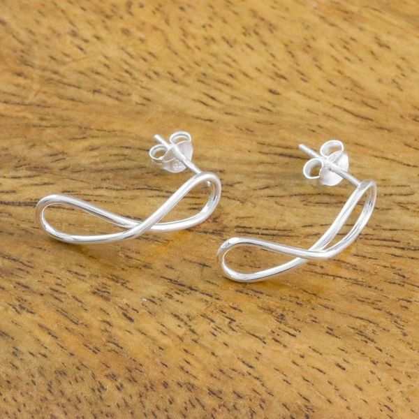 Alternate image for Sterling Silver Infinity Symbol Drop Earrings For All Time