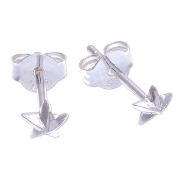 Alternate image for Sterling Silver Stud Earrings with Star Motif Set of 3 Seeing Stars