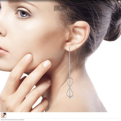 Alternate image for Sterling Silver Infinity Symbol Threader Earrings Infinite Motion