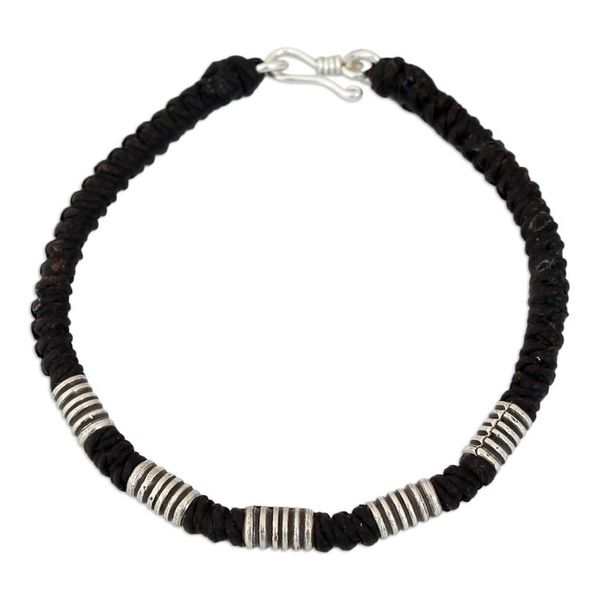 Alternate image for Handmade Silver Braided Bracelet Thai Sabai