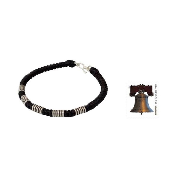 Alternate image for Handmade Silver Braided Bracelet Thai Sabai