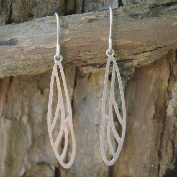 Alternate image for Sterling Silver Dangle Earrings Dragonfly Wings