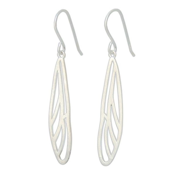 Alternate image for Sterling Silver Dangle Earrings Dragonfly Wings