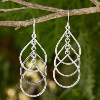 Alternate image for Handcrafted Sterling Silver Earrings Perpetual Cascade