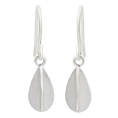 Alternate image for Thai Silver Earrings Quartered Leaf