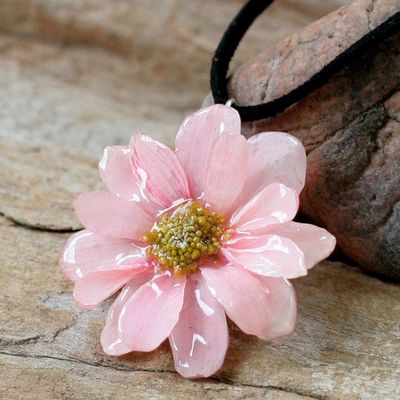 Alternate image for Hand Made Thai Natural Flower Necklace World of Pink