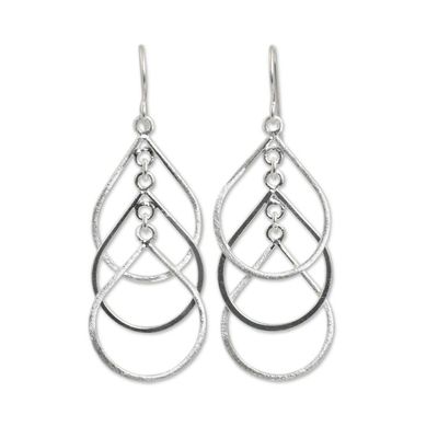 Alternate image for Handcrafted Sterling Silver Earrings Perpetual Cascade