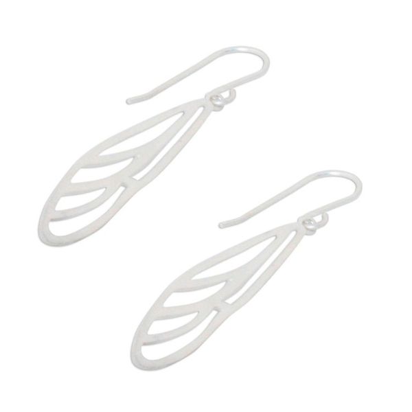 Alternate image for Sterling Silver Dangle Earrings Dragonfly Wings