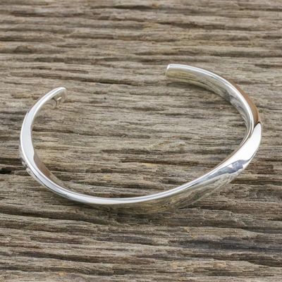 Alternate image for Wavy Sterling Silver Cuff Bracelet from Thailand Space Wave