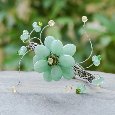 Alternate image for Beaded Quartz Floral Bracelet Lime Bouquet