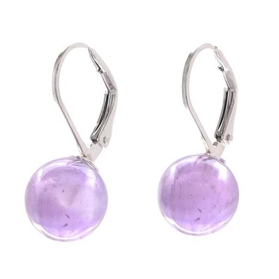 Alternate image for Purple Amethyst and Sterling Silver Earrings from Thailand Pure Violet