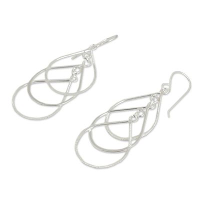 Alternate image for Handcrafted Sterling Silver Earrings Perpetual Cascade