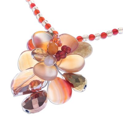 Alternate image for Multi-Gemstone Beaded Cluster Pendant Necklace from Thailand Fascinating Cluster