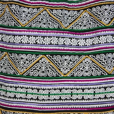 Alternate image for Multicolored Embroidered Cotton Shoulder Bag from Thailand Thai Spirals