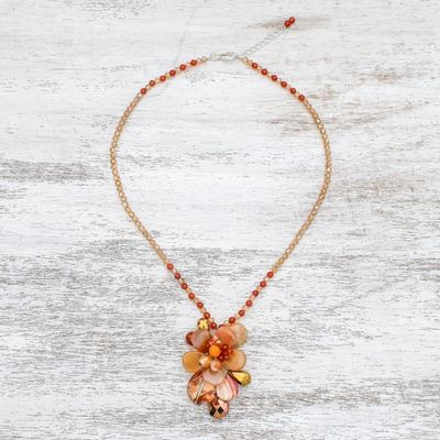 Alternate image for Multi-Gemstone Beaded Cluster Pendant Necklace from Thailand Fascinating Cluster