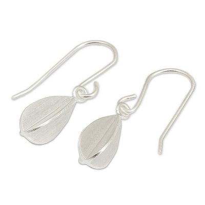 Alternate image for Thai Silver Earrings Quartered Leaf