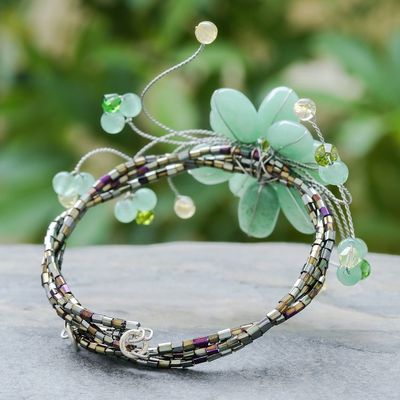 Alternate image for Beaded Quartz Floral Bracelet Lime Bouquet