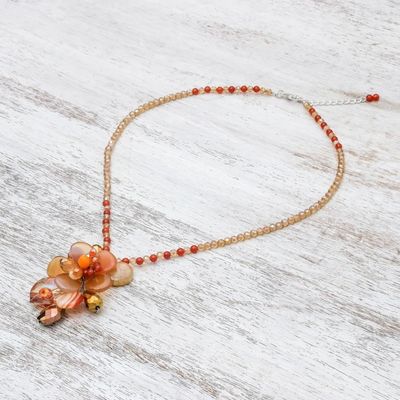 Alternate image for Multi-Gemstone Beaded Cluster Pendant Necklace from Thailand Fascinating Cluster