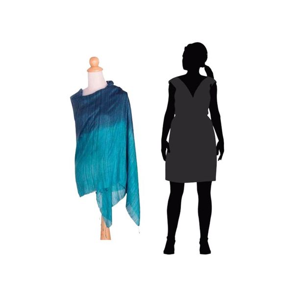 Alternate image for Handcrafted Silk Shawl Bold Teal