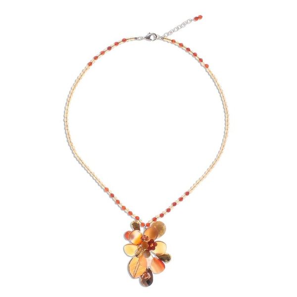 Alternate image for Multi-Gemstone Beaded Cluster Pendant Necklace from Thailand Fascinating Cluster