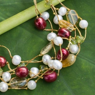 Alternate image for Pearl and Citrine Beaded Bracelet Spring Awakening