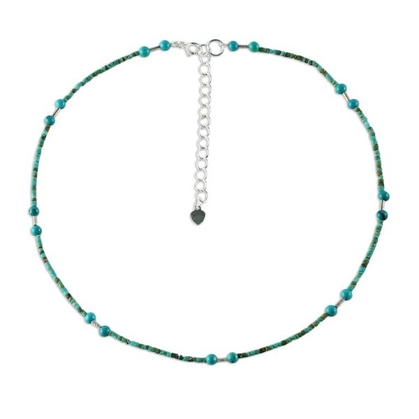 Alternate image for Reconstituted Turquoise Beaded Necklace Blue Islands