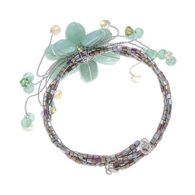 Alternate image for Beaded Quartz Floral Bracelet Lime Bouquet