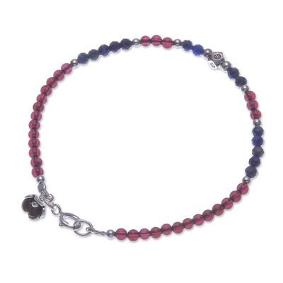 Alternate image for Lapis Lazuli and Garnet Beaded Charm Bracelet Bright Mind in Red