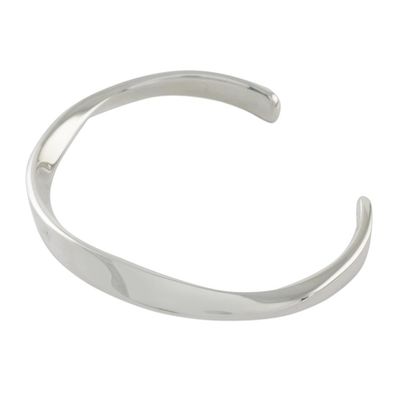 Alternate image for Wavy Sterling Silver Cuff Bracelet from Thailand Space Wave