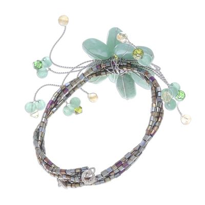 Alternate image for Beaded Quartz Floral Bracelet Lime Bouquet