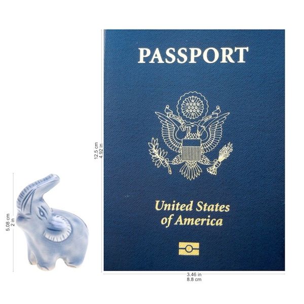 Alternate image for Artisan Crafted Ceramic Figurine Happy Elephant in Blue
