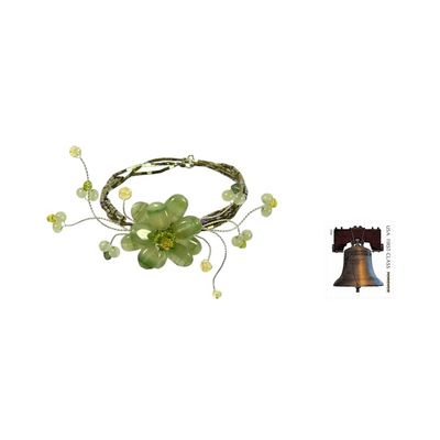 Alternate image for Beaded Quartz Floral Bracelet Lime Bouquet