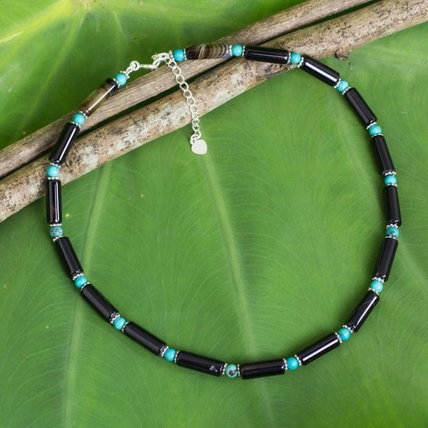 Alternate image for Handcrafted Onyx Choker Sky Song