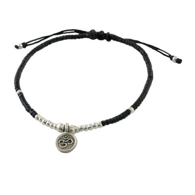 Alternate image for Karen Silver Om Charm Bracelet from Thailand Round Om