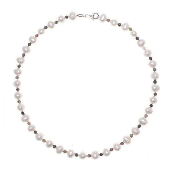 Alternate image for Cultured Pearl and Tourmaline Beaded Necklace from Thailand Colorful Palace