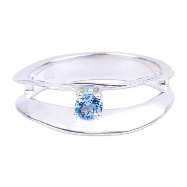 Alternate image for 925 Sterling Silver and Topaz Ring from Mexico Deep Waves