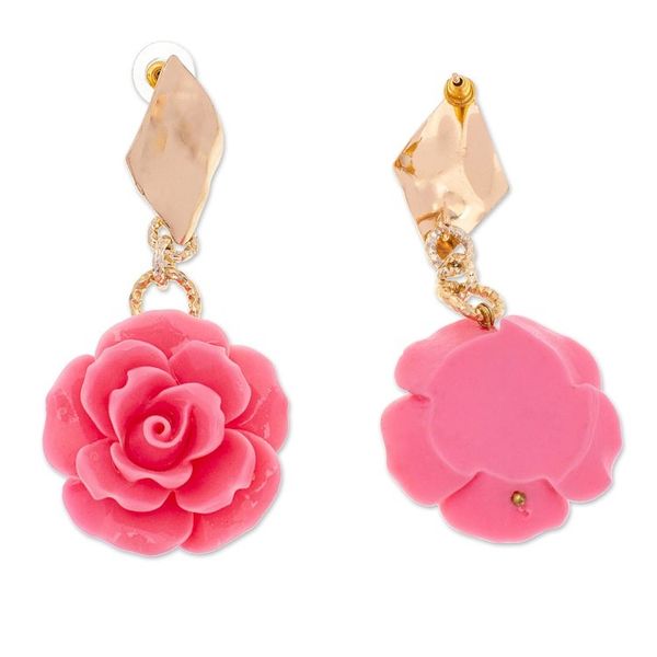 Alternate image for Floral 24k Gold-Plated Resin Dangle Earrings in Carnation The Carnation Belle