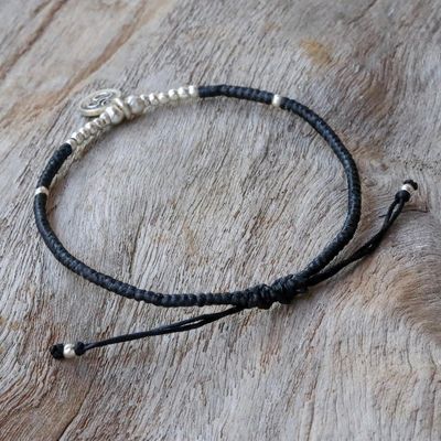 Alternate image for Karen Silver Om Charm Bracelet from Thailand Round Om