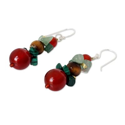 Alternate image for Beaded Carnelian Dangle Earrings Thai Harmony