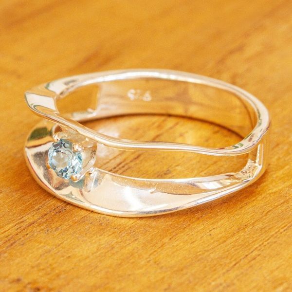 Alternate image for 925 Sterling Silver and Topaz Ring from Mexico Deep Waves