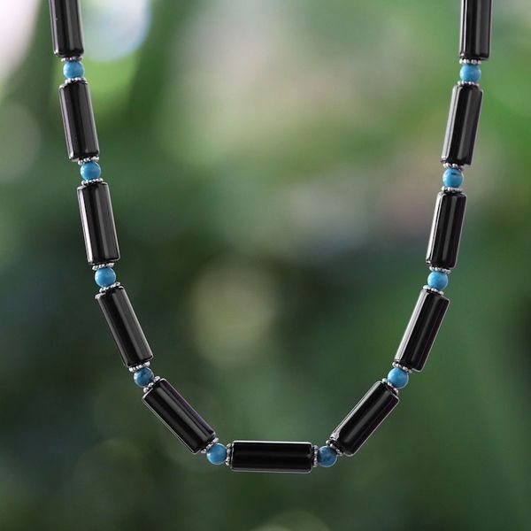 Alternate image for Handcrafted Onyx Choker Sky Song