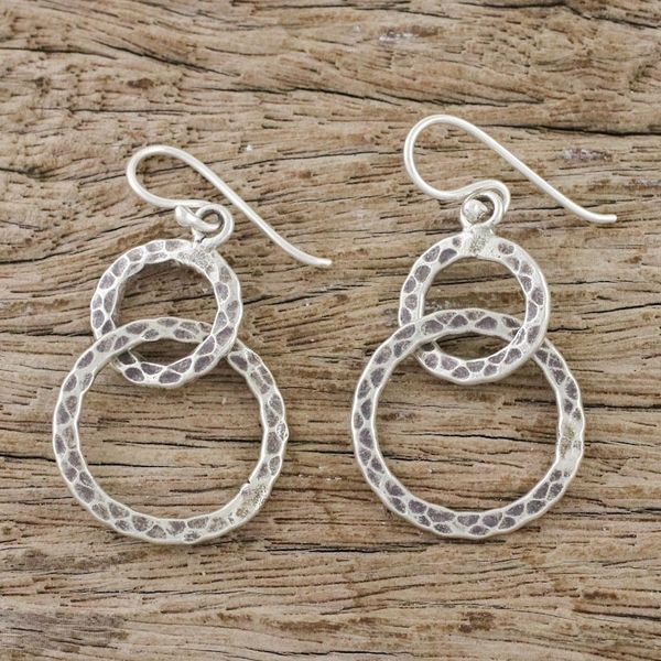 Alternate image for Linked Sterling Silver Dangle Earrings from Thailand Smiths Links
