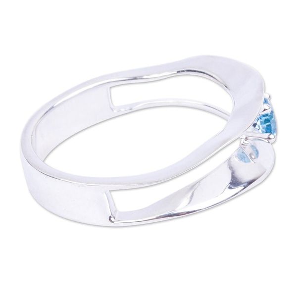 Alternate image for 925 Sterling Silver and Topaz Ring from Mexico Deep Waves