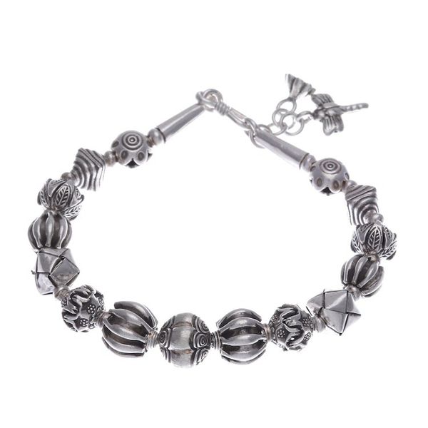Alternate image for Hill Tribe-Themed Silver Beaded Charm Bracelet Souls from the Forest